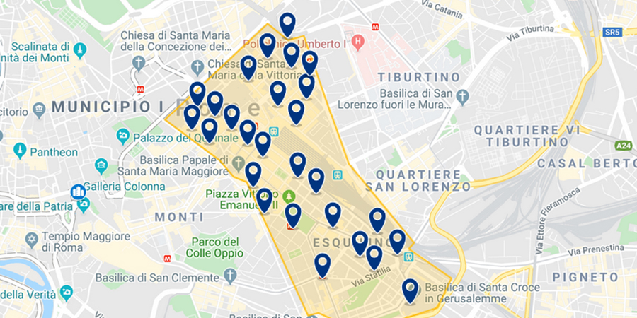 Hotels near Termini on map