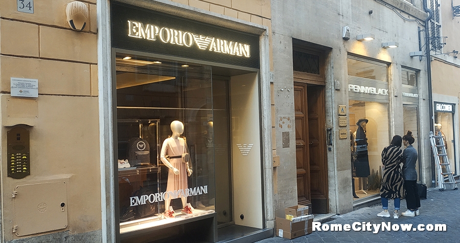 Armani shop in Rome, Shopping