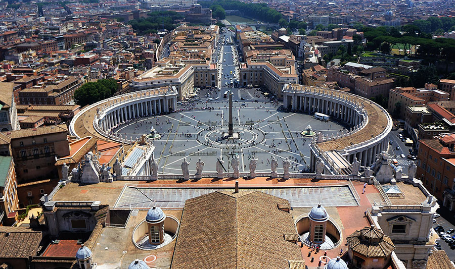 Panoramic View from The Dome of St. Peter’s Basilica